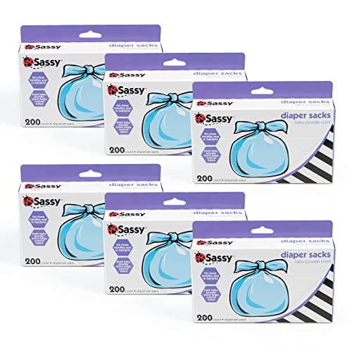 Image of Sassy Sassy Disposable Diaper Sacks 200Count(Pack of 6), Blue, One Size