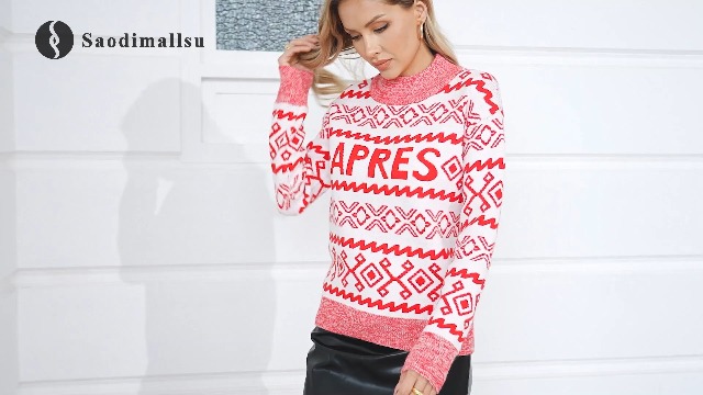 Saodimallsu Women's Quarter Zip Sweater - Color Block Oversized Knit Pullover, Long Sleeve Fall Top