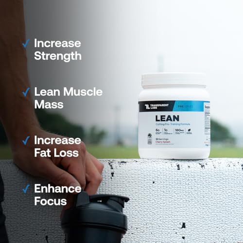 Transparent Labs Lean Pre-Workout - Body Recomposition Pre Workout for Men and Women with Acetyl L-Carnitine, Beta Alanine Powder, & PurCaf Organic Caffeine Powder - 30 Servings, Strawberry Lemonade