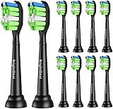 Brightdeal Replacement Brush for Philips Sonicare, Heads Electric Brush Compatible with Sonicare Protectiveclean HealthyWhite FlexCare EasyClean - 10 Units (Black)