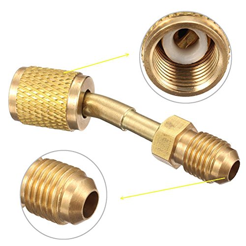 Comidox Ductless Mini Split System Charging Vacuum Port Adapter, Converts New R410a Style 5/16 SAE Service Ports to Accept Older 1/4 SAE Gauge Hoses. - Thumbnail 2