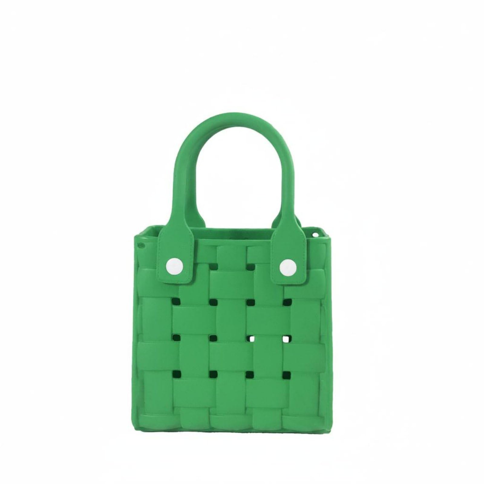 MERISHOPP®Waterproof EVA Basket Bag Lightweight PVC Woven Handbag Easy to Clean Woven Tote Bag DIY Customizable for Moms, Commuting, Casual Outings, Beach, Green|Clothing, Shoes & Accessories-image-24