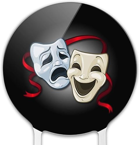 Miniatura 3 de Máscaras acrílicas de drama, comedia, tragedia, decoración de tartas de teatro, decoración de fiesta para boda, aniversario, cumpleaños, graduación