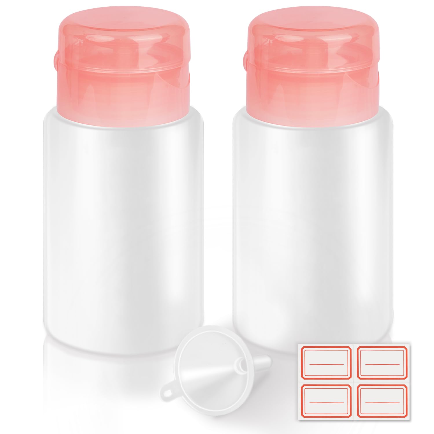 Jiulory Acetone Pump Dispenser Push Down Pump Dispenser Lockable Alcohol Dispenser Bottle 2 Packs 180ml One-Touch Pump Dispenser Empty Bottle For Alcohol,Acetone,Nail PolishToner ect. (2 packs 180ml)