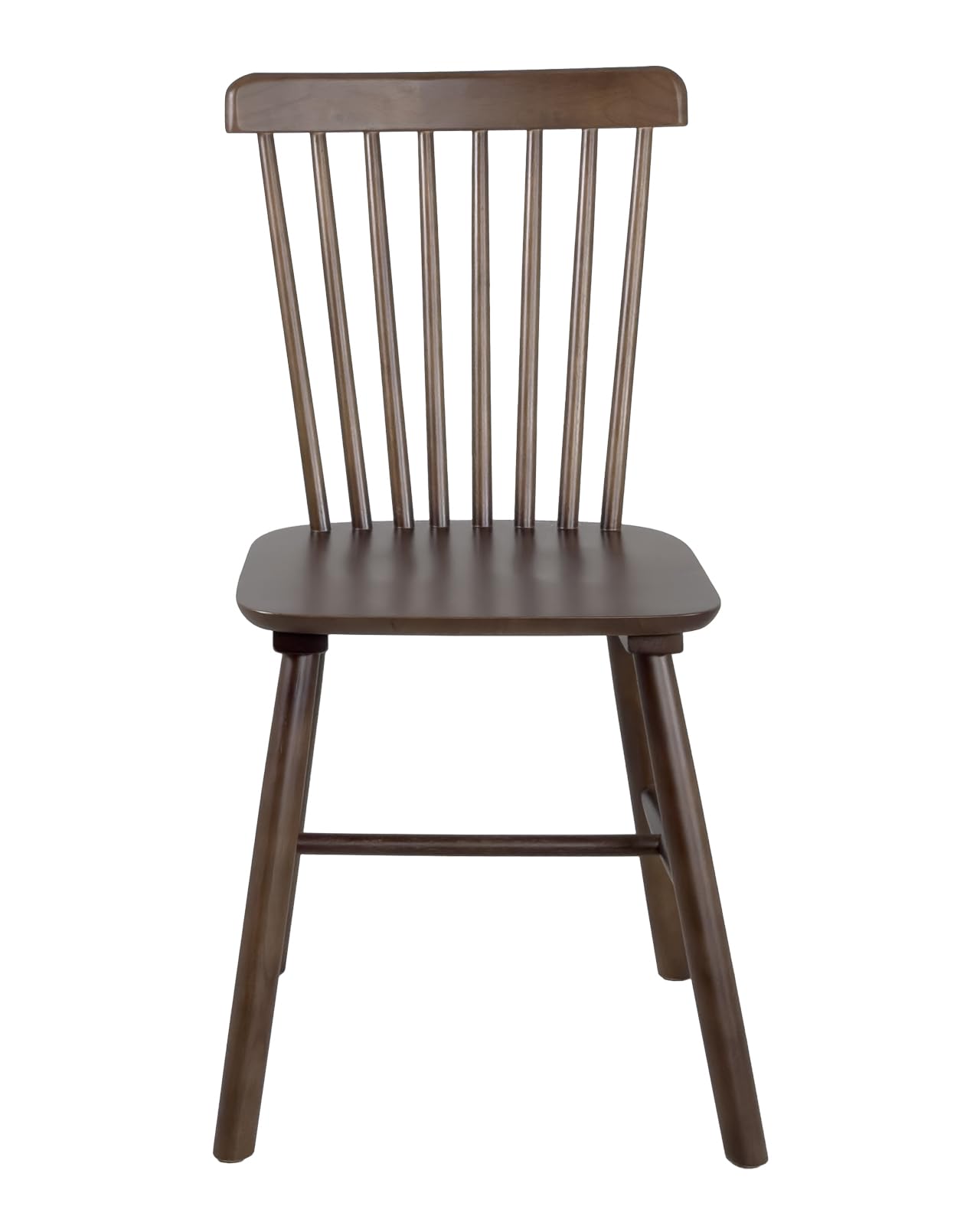 KAYELLES Lot de 2 Chaises à Barreaux Style Windsor Bistrot Vintage en Bois Massif d’Hévéa Mona Teinte Noyer