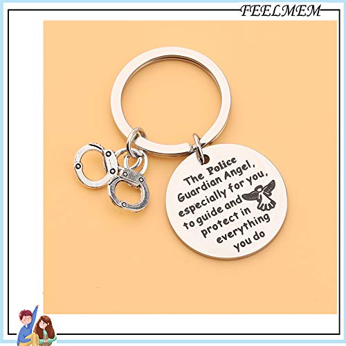 FEELMEM Police Prayer Keychain - Officer Gift, Guardian Angel Protect Military Keychain, Husband Gift From Wife Mom3