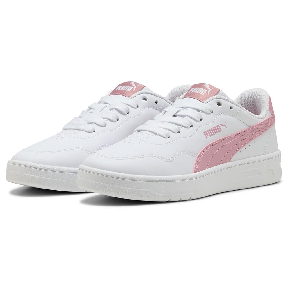 PUMA Court Lally JR Sneaker, White-Poised Pink, 3 UK
