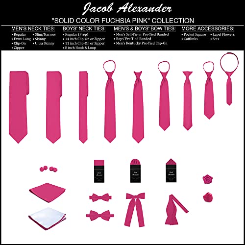 Image of Jacob Alexander Men's Pretied Banded Adjustable Solid Color Bowtie