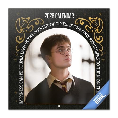Grupo Erik Calendario Harry Potter 2026 pared, películas - Almanaque pared 2026 : Planificador mensual Con espacio para Anotar, Ilustraciones y Fácil de colgar (30x30cm)