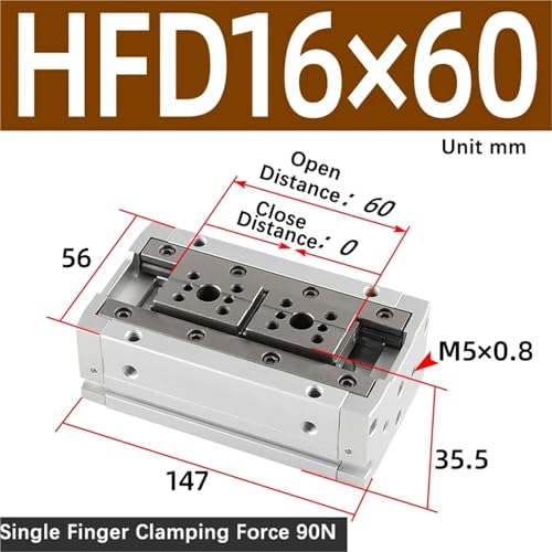 Rail de guidage à griffes HFD16x60 précis pour cylindre de serrage