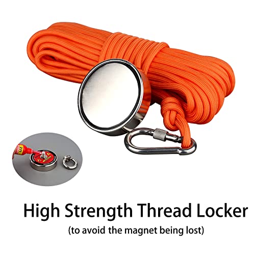 MUTUACTOR-Fishing-Magnets-400lbs-Pull-ForceStrong-Retrieval-Magnet-N52-Neodymium-Magnet-with-20m64-Foot-Durable-RopePowerful-Magnets-for-Fishing-and-Magnetic-Recovery-Salvage