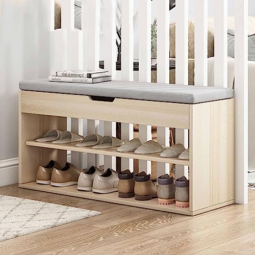 Meuble à chaussures rabattable fin et banc de rangement étroit en lin pour entrée