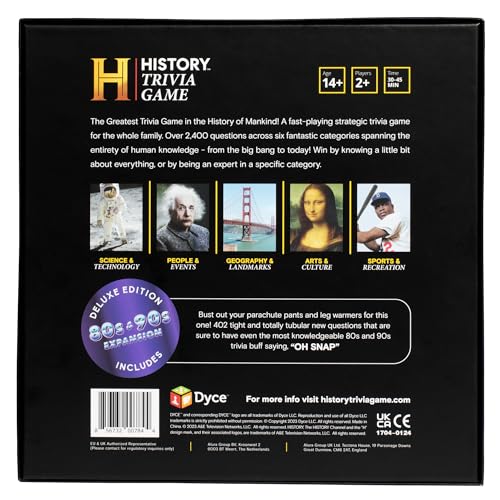 History Channel Trivia Board Game Deluxe Edition with 80s & 90s Expansion Pack - 2400+ General Knowledge Questions. Fun Party Card Game for Adults, Family & Teens in The Pursuit of Trivial Knowledge - Image 8