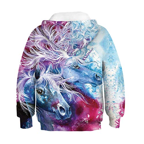 Ainuno Unicorn Hoodie For Girls 3D Cute Sweatshirt Kids Size 8 9 10 8-10 Years Old,Couple Unicorn M #TOP1