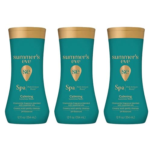 Summer's Eve Spa Daily Intimate Wash, lujoso lavado femenino de limpieza, lavado calmante con pH equilibrado, botella de 12 onzas líquidas (paquete