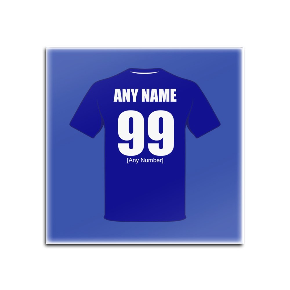 UNIGIFT Personalised Gift - Birmingham City Glass Square Coasters (Football Club Design Theme, Colour Options) - Any Name/Message on Your Unique Mat Pad - The Blues