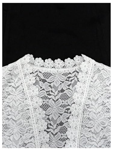 SOLY HUX Women's Summer Lace Open Front Crop Cardigan Short Sleeve Shirts Lightweight Jacket3