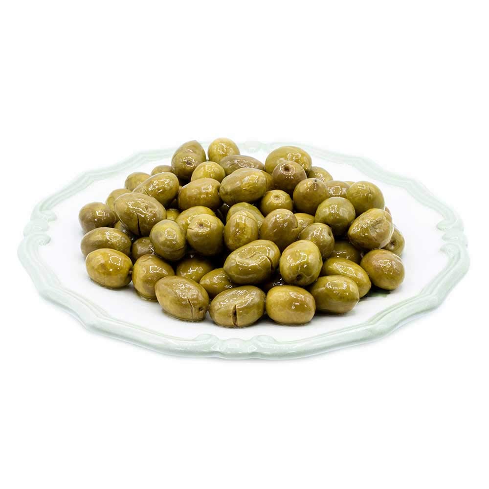 Olive Verdi Schiacciate Gioconda in Salamoia (secchiello da 12Kg netti)