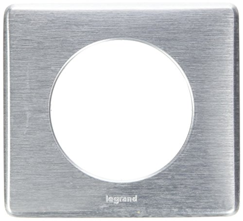LEGRAND - Plaque Céliane - Plaque de Finition pour Prises et Interrupteurs Céliane - 1 Poste - Métal Aluminium