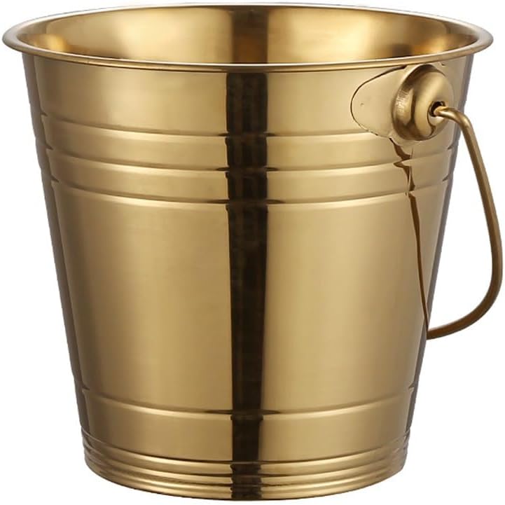 Stainless Steel Ice Bucket Bar KTV Champagne Beer Red Wine Supplies Snack Portable Gold