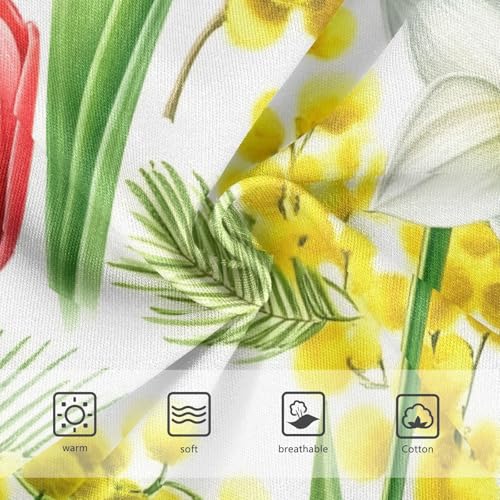 Yellow Flowers Red Tulips White Little Girl Panties Toddler Underwear Floral Cotton Print Kids Briefs Undies 2t3