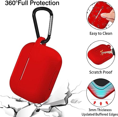Image of EDNITA Airpods Pro 2 Case Compatible with Airpod 2 Pro & Airpods Pro, Earphone Case Cover Keychain | Shock Ressitant Full Protection LED Visible (Red)