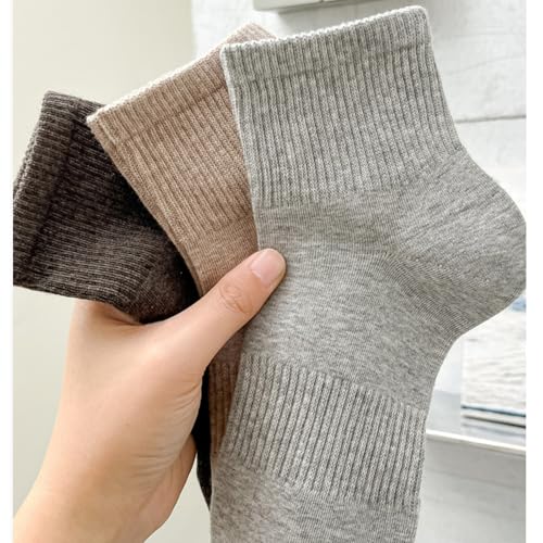 Yizelli Men's Mid Crew Socks for Spring Summer 3 Pairs Cotton Mid Calf Sports Socks3