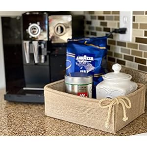 CB Accessories Decorative Basket Rectangular Burlap Fabric Storage Bin Collapsible Organizer for Home, Decor and Gifts (Large 14 x 9.75 x 4 inches) CB Accessories Decorative Basket Rectangular Burlap Fabric Storage Bin Collapsible Organizer for Home Decor and Gifts Large 14 x 975 x 4 inches