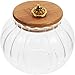 Sealed Canisters Glass Jars with Bamboo Lids Halloween Pumpkin Glass s with Airtight Lids for Storage, Large Candy Jars for Coffee Nuts Cookie, Decorative Glass Canister 800ml