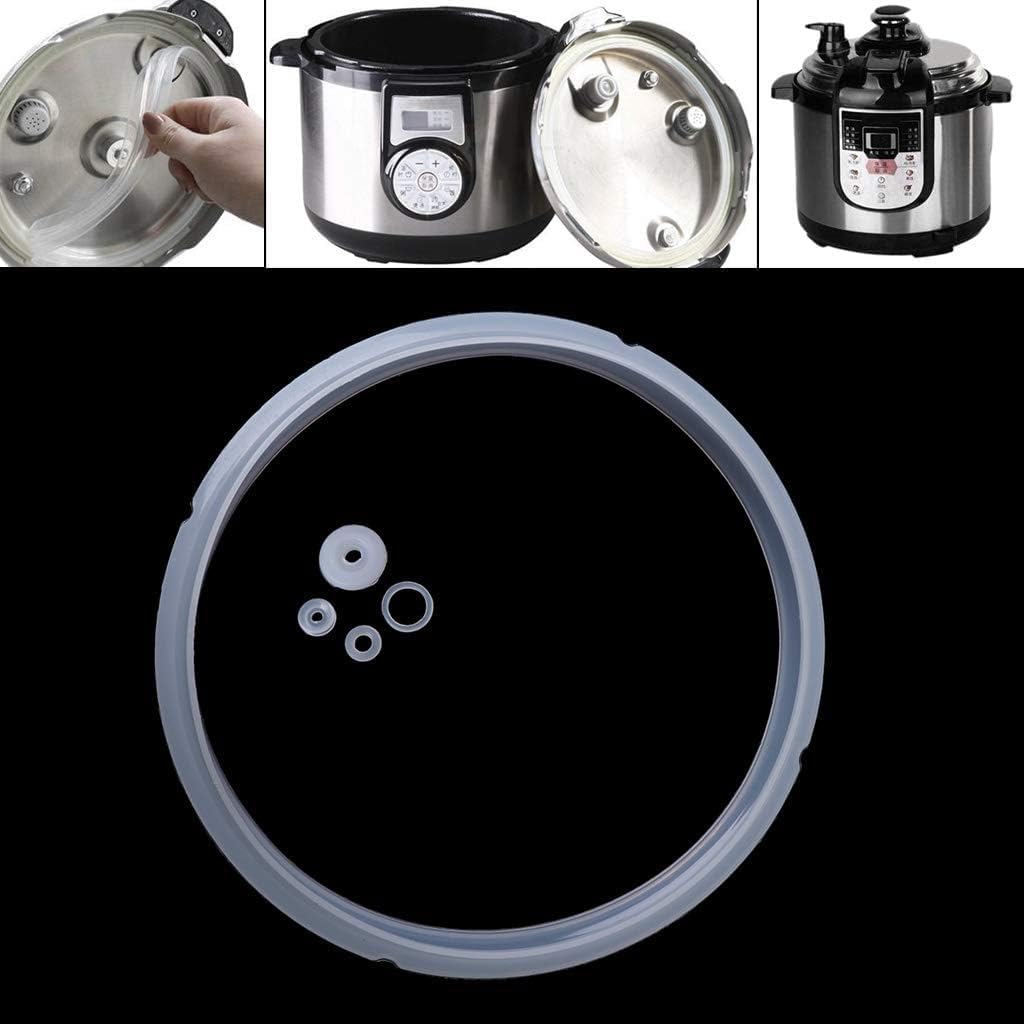Universal Silicone Gasket for 3-4L/10QT Electric Pressure Cookers - High-Temp Resistant Lid Seal Ring (20cm Inner Diameter, Stainless Steel Cooker Parts)