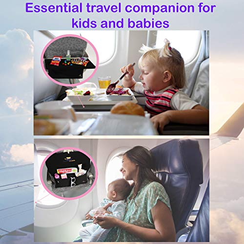 Airplane Pockets Tray Cover (2 Pack) - Sanitary Tray Table Cover with Pockets for Airplane – Patented Design with Multiple Compartments – Travel Organizing Accessory for Comfortable Flight - Thumbnail 5