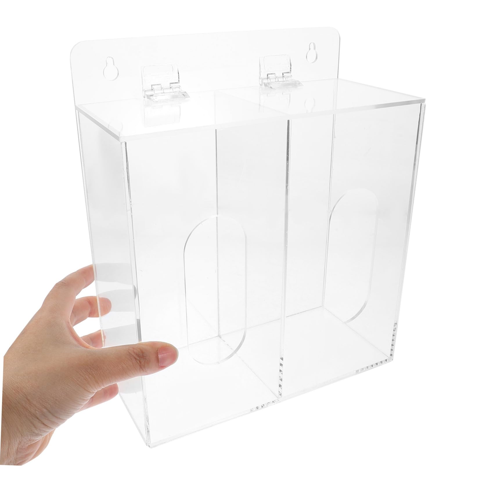 STOBAZA Distributeur Mural D’équipements de Protection et Masques en Acrylique avec Double Compartiment pour Usage Domestique et Laboratoire