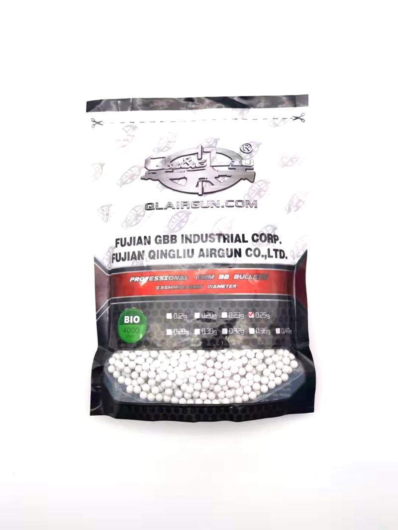 QingLiu Airgun 0.25g Biodegradable Airsoft BBS - 4000 Rounds 6mm BBS - for Airsoft Guns Pistols Rifles AEGs