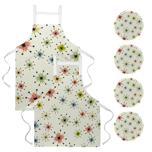 Tablier de cuisine pour pâtisserie et nettoyage de la maison imprimé atomique
