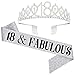 18th Birthday Sash and Tiara for Girls, 18 & Fabulous Birthday Sash and Crown, Happy 18th Birthday Gifts for Girls Party Favors Supplies and Decorations, Silver