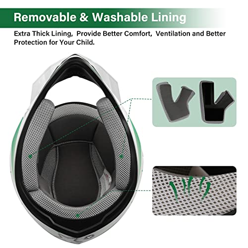 image for XFMT DOT Youth Kids Motocross Offroad Street Dirt Bike Helmet Goggles 