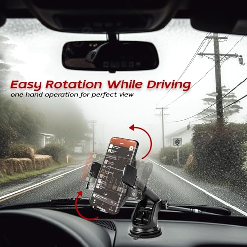 Image of CHO KU REI Grip X2 car Mobile Holder for Dashboard with 360 Degree Rotation Phone Holder in car with Quick Release Button, Strong Suction Cup & Dashboard, Mobile Holder for car (Style 1)