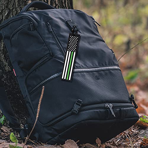 Wosite 2 Pack American Flag Keychain Tag With Key Ring For Men Women Keys, Cars, Motorcycles, Bicycle, Backpacks, Luggage, And Gifts (Green Line) #TOP5