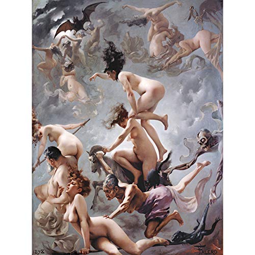 Artery8 Falero Witches Going To Their Sabbath Painting Large XL Wall Art Canvas Print Pintura pared