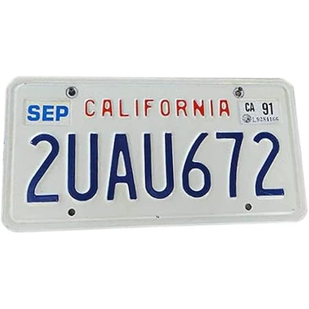 Amazon ブリキ看板 カリフォルニア州のusedナンバープレート 1987 1992年デザイン Back To The Future アメリカ雑貨 アメリカン雑貨 アメリカ 雑貨 インテリア 店舗看板 文房具 オフィス用品