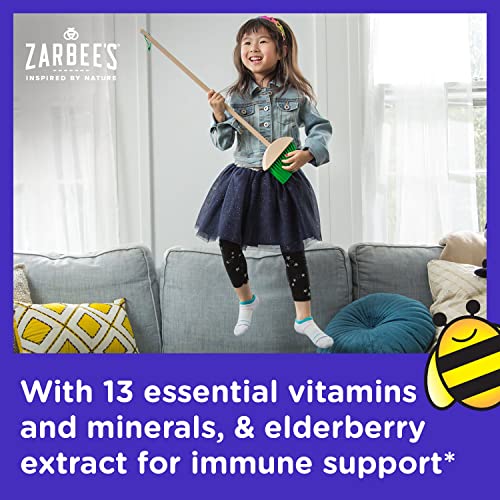 Zarbee's Complete Kids Multivitamin Gummies + Immune Support, Children Vitamins Gummy With Vitamin A, C, D3, E, B6, B12, Folic Acid & Total B-Complex, 70 Count #TOP4