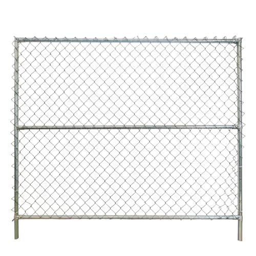 Nuwovwo Chain Link Fence Panel 6ft x 7.2ft - Temporary Galvanized Steel Fencing, Portable and Easy to Move Chain-link Fencing, Ideal for Events, Construction Sites & Temporary Barriers (1-Pack)