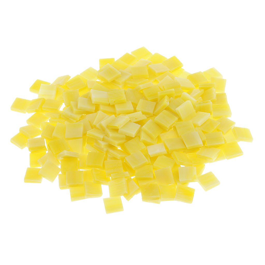 250x Vitreous Glass Mosaic Tiles for Arts DIY Crafts Yellow