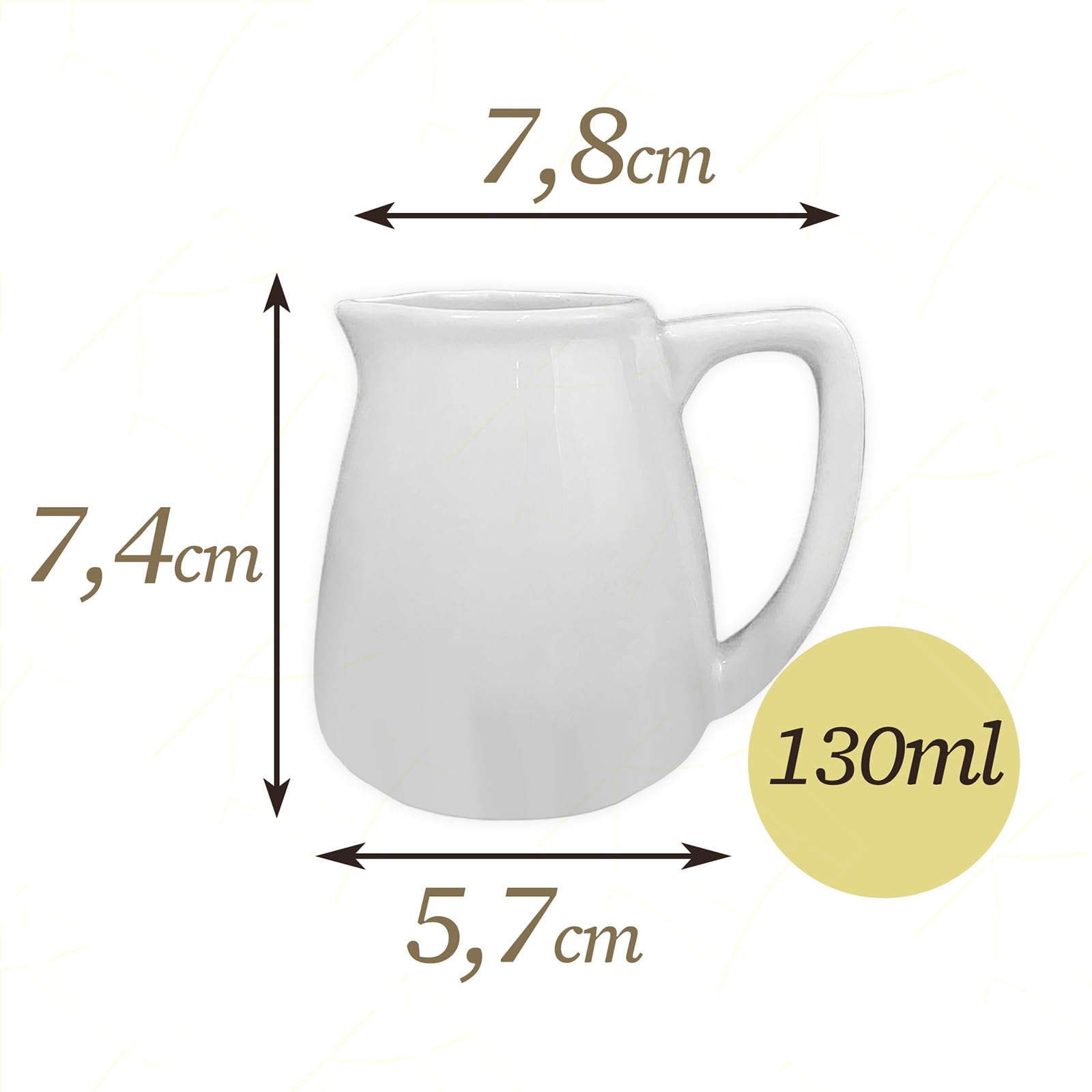 Sicignano | Set 3 Lattiere Medie in Porcellana Bianca 130 ml h.7,5 – Perfetta per Servire Latte o Condimenti – Elegante e Pratica per Uso Professionale e Domestico