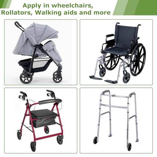 DBREAKS Ersatzrad Rollator Vorderräder, 2 Stück Solide Ersatzräder, 180mm Vorderrad für Rollstühle, Rollatoren, Gehhilfen, Radersatz(Schwarz)