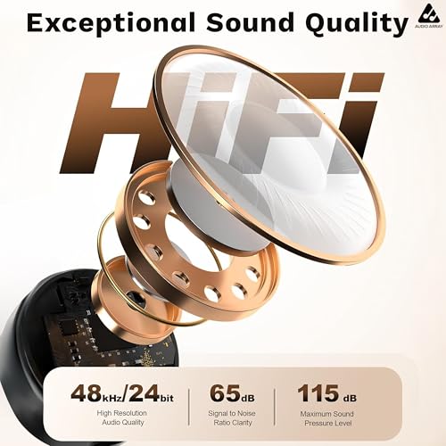 Image of Audio Array AM-W22 | 2026 Edition Wireless Microphone for Camera /iPhone /Android /iPad /Laptop, Lav Mic with Charging Case, AI Noise Reduction, 50H Battery, 230ft Range, for Recording, YouTube