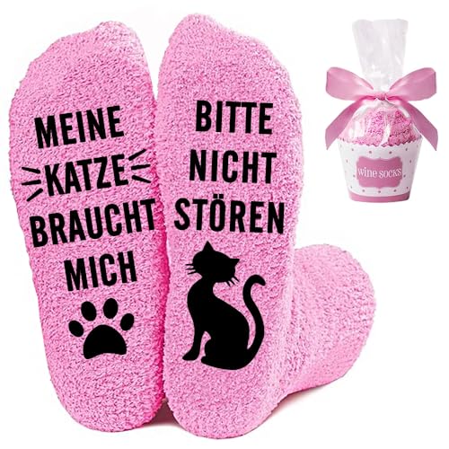 Katzen Socken Geschenke für Tierliebhaber, Flauschige Socken, Lustige...