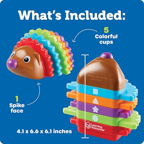 Image of Learning Resources Spike the Fine Motor Hedgehog Rainbow Stacking Shapes - 18 Months and Up