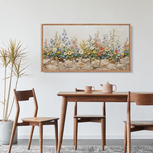 Image of CHDITB 3D Vibrant Colorful Wildflower Wall Art, Farmhouse Floral Wall Decor