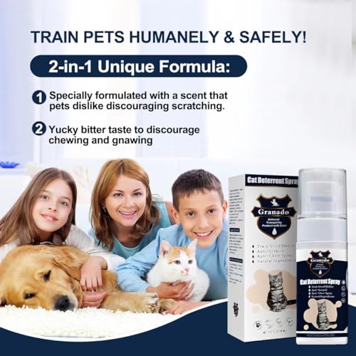 Granado Premium Cat Deterrent Spray - Safe Indoor & Outdoor Deterrent For Furniture Protection, Effective Training Aid With Natural Ingredients - Non-Toxic Anti-Scratch Formula For Cats And Kittens thumb #2